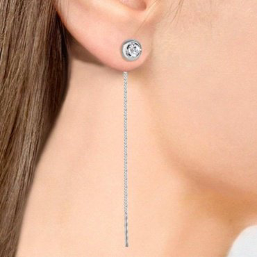 Серьги-цепочки AQUAMARINE 45473A вес 0.93 г серебро, фианит купить,11774