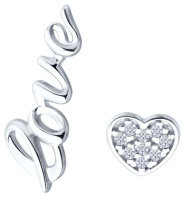 Серьги Diamant 94-122-02295-1_s вес 1.81 г серебро, фианит купить,12200