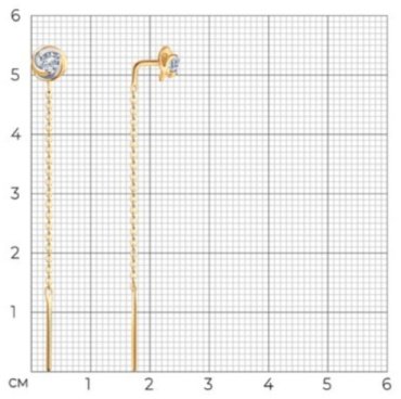 Серьги-цепочки Diamant 51-123-02327-1 вес 1.18 г золото, фианит купить,122448