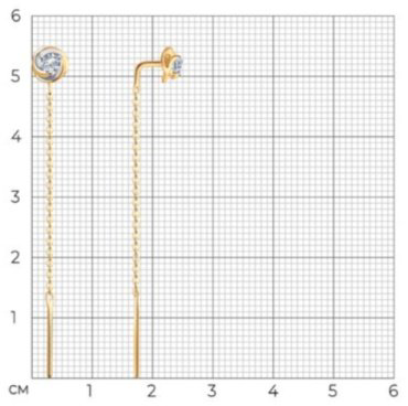 Серьги-цепочки Diamant 51-123-02327-1 вес 1.18 г золото, фианит купить,122448
