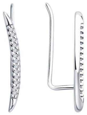 Серьги Diamant 94-220-02159-1 вес 1.15 г серебро, бриллиант купить,NaN