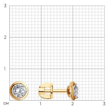 Пусеты SOKOLOV 027470 вес 1.5 г золото, фианит купить,125100