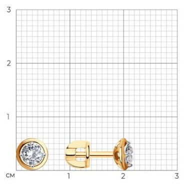 Пусеты SOKOLOV 027470 вес 1.5 г золото, фианит купить,125100