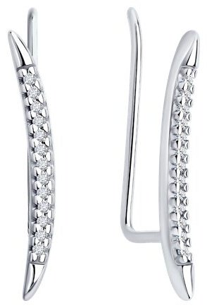 Серьги Diamant 94-220-02159-1 вес 1.15 г серебро, бриллиант купить,NaN