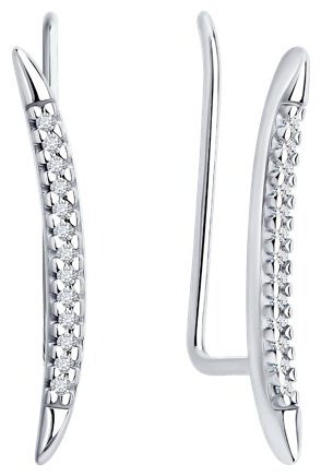 Серьги Diamant 94-220-02159-1 вес 1.15 г серебро, бриллиант купить,NaN