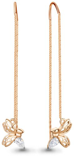 Серьги-цепочки AQUAMARINE 49385.6 вес 2.12 г серебро, фианит купить,18699