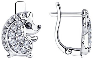 Серьги Diamant 94-120-00983-1 вес 2.39 г серебро, фианит купить,8102