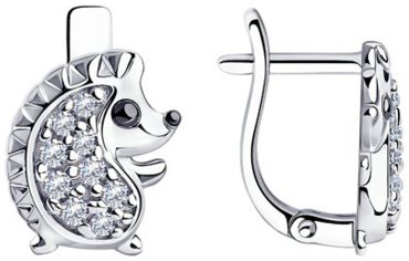 Серьги Diamant 94-120-00983-1 вес 2.39 г серебро, фианит купить,8102