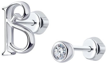 Серьги SOKOLOV 94024360 вес 1.37 г серебро, фианит купить,8864
