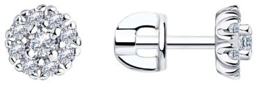 Пусеты SOKOLOV 94021906 вес 1.58 г серебро, фианит купить,12466