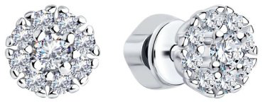Пусеты SOKOLOV 94021906 вес 1.58 г серебро, фианит купить,12466