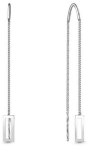 Серьги AQUAMARINE 36086.5 вес 0.97 г серебро, без вставок купить,9990