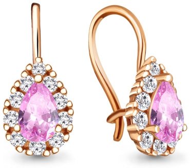 Серьги AQUAMARINE 40968В вес 1 г серебро, фианит купить,19409
