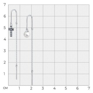 Серьги-цепочки Diamant 94-323-01500-1 вес 1.29 г серебро, фианит купить,NaN