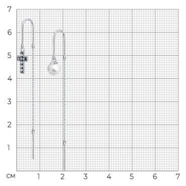 Серьги-цепочки Diamant 94-323-01500-1 вес 1.29 г серебро, фианит купить,NaN