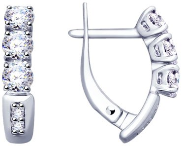 Серьги SOKOLOV 94022979 вес 2.37 г серебро, фианит купить,14885