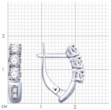 Серьги SOKOLOV 94022979 вес 2.37 г серебро, фианит купить,14885