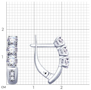 Серьги SOKOLOV 94022979 вес 2.37 г серебро, фианит купить,14885