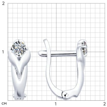Серьги SOKOLOV 94021824 вес 1.52 г серебро, фианит купить,10372