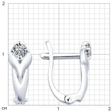 Серьги SOKOLOV 94021824 вес 1.52 г серебро, фианит купить,10372