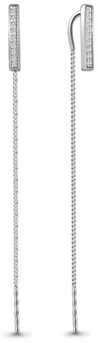 Серьги AQUAMARINE 48376А.5 вес 1.61 г серебро, фианит купить,14544