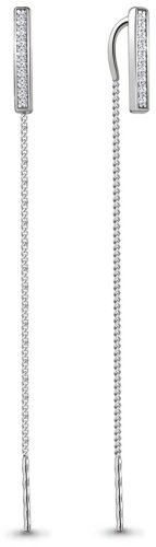 Серьги AQUAMARINE 48376А.5 вес 1.61 г серебро, фианит купить,14544