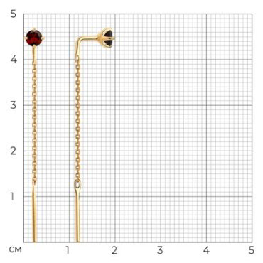 Серьги-цепочки SOKOLOV 51-323-02805-2 вес 0.84 г золото, гранат купить,88855