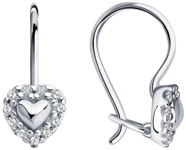 Серьги SOKOLOV 94021303 вес 1.55 г серебро, фианит купить,NaN