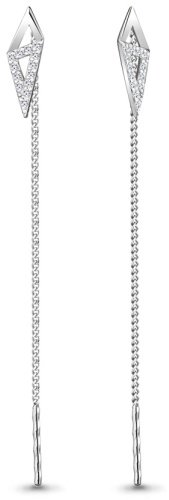 Серьги-цепочки AQUAMARINE 45486А вес 0.82 г серебро, фианит купить,11774