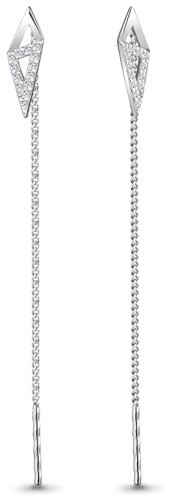 Серьги-цепочки AQUAMARINE 45486А вес 0.82 г серебро, фианит купить,11774