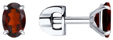 Пусеты SOKOLOV 92021092 вес 1.23 г серебро, гранат купить,10905