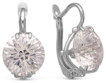 Серьги Красная пресня 3382205Д вес 11.4 г серебро, фианит купить,72772