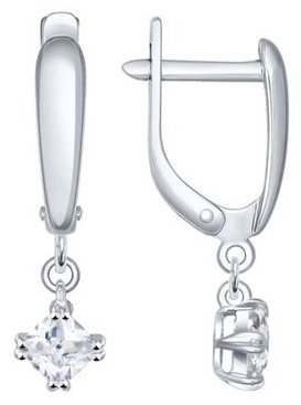 Серьги SOKOLOV 94022007 вес 1.93 г серебро, фианит купить,13015