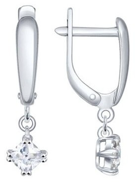 Серьги SOKOLOV 94022007 вес 1.93 г серебро, фианит купить,13015