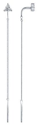 Серьги-цепочки SOKOLOV 94020563 вес 1.04 г серебро, фианит купить,8999