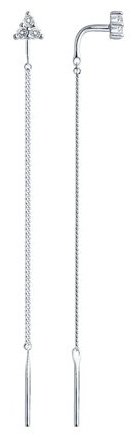 Серьги-цепочки SOKOLOV 94020563 вес 1.04 г серебро, фианит купить,8999