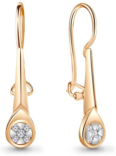 Серьги AQUAMARINE 48948А вес 1.52 г серебро, фианит купить,13712