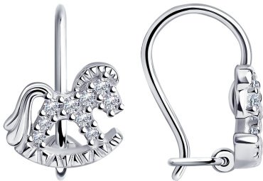 Серьги Diamant 94-120-00988-1 вес 1.54 г серебро, фианит купить,6899