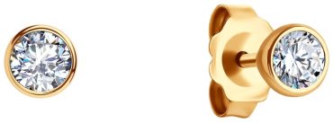 Пусеты SOKOLOV 029931 вес 0.98 г золото, фианит купить,101749