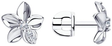 Пусеты Diamant 94-122-01636-1 вес 1.7 г серебро, фианит купить,11499