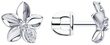 Пусеты Diamant 94-122-01636-1 вес 1.7 г серебро, фианит купить,11499