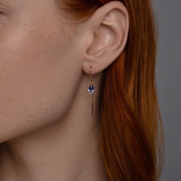 Серьги-цепочки SOKOLOV 728905 вес 1.38 г золото, топаз купить,134871