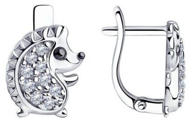 Серьги Diamant 94-120-00983-1 вес 2.38 г серебро, фианит купить,12003