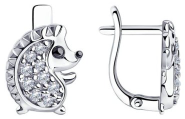 Серьги Diamant 94-120-00983-1 вес 2.38 г серебро, фианит купить,12003