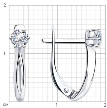 Серьги Diamant 94-120-01376-1 вес 1.92 г серебро, фианит купить,14364