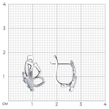 Серьги Diamant 94-120-01129-1 вес 1.92 г серебро, фианит купить,13186
