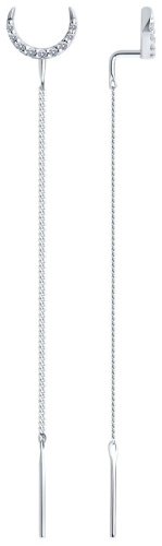Серьги-цепочки SOKOLOV 94025837 вес 1.26 г серебро, фианит купить,NaN