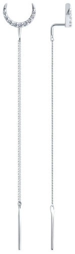 Серьги-цепочки SOKOLOV 94025837 вес 1.26 г серебро, фианит купить,NaN