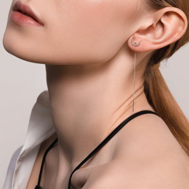 Серьги-цепочки SOKOLOV 94025837 вес 1.26 г серебро, фианит купить,NaN