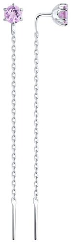 Серьги SOKOLOV 92022163 вес 1.48 г серебро, аметист купить,NaN